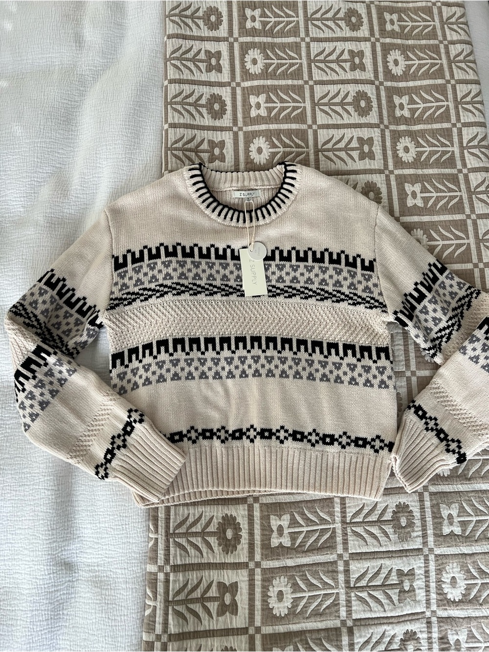 Z SUPPLY women’s Perci crew neck sweater small 100% cotton NWT